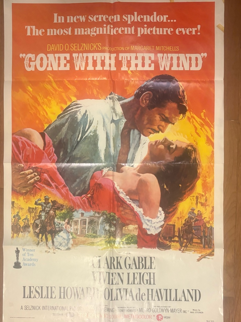 Gone With The Wind Vintage 1974 Movie Poster -